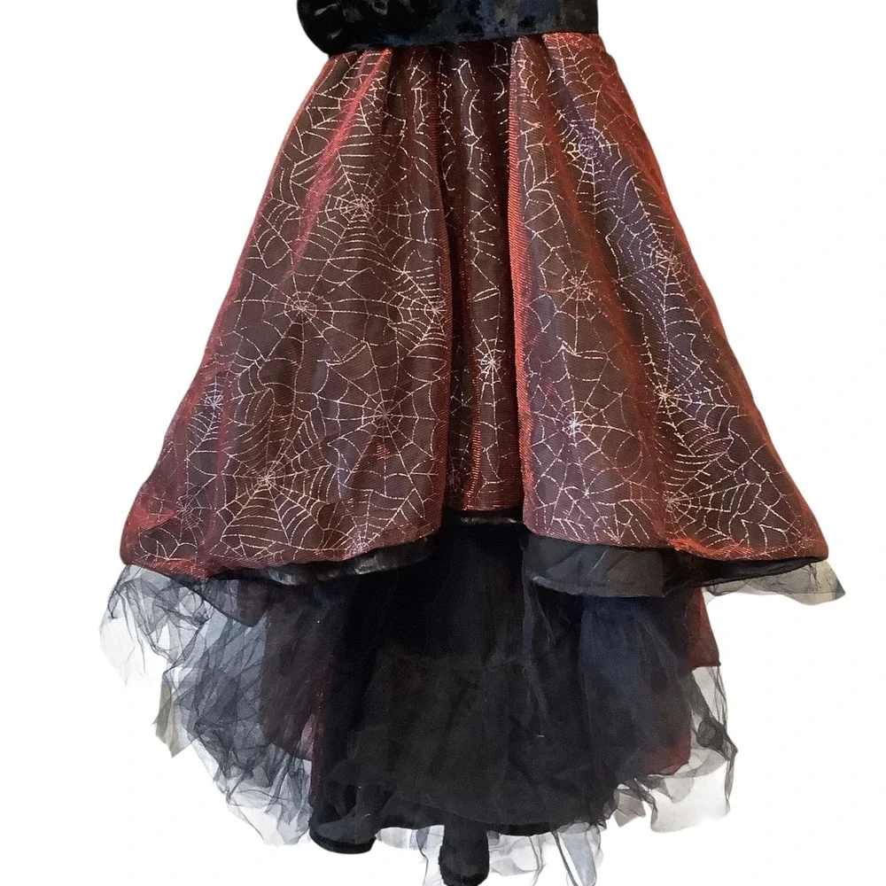 Princess Paradise Kids Spooky Widow Dress Halloween Costume Red Black Medium
